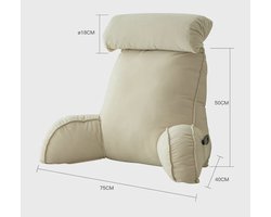 SteeFly® Superzacht Chill Kussen Champagne - Driehoek Kussen - Lees Rugleuning - Ondersteunend Slaapkussen - Voor Op Bed