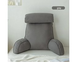 SteeFly® Superzacht Chill Kussen Grijze Kleur - Driehoek Kussen - Lees Rugleuning - Ondersteunend Slaapkussen - Voor Op Bed