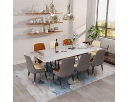 SteeFly® Uitschuifbare eettafel - Eettafels - Tafel - Woonkamer - 150-180cm Bentley white