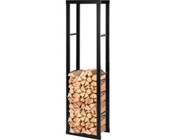 SteeFly® Zwart brandhout rek - Metalen opslagstandaard voor houtblokken - Binnen & buiten - Stapelrek in diverse maten