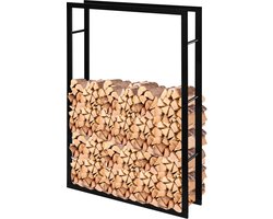 SteeFly® Zwart brandhout rek - Metalen opslagstandaard voor houtblokken - Binnen & buiten - Stapelrek in diverse maten
