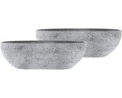 Steege Plantenbak - 2x - beton grijs - kunststof - 55 x 16 cm - Buiten gebruik