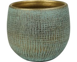 Steege Plantenpot - moderne look - shiny blauw - D15 x H13 cm - Bloempotten - Keramiek