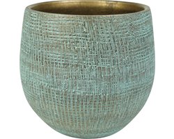 Steege Plantenpot - moderne look - shiny blauw - D22 x H20 cm - Bloempotten - Keramiek