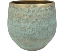 Steege Plantenpot - moderne look - shiny blauw - D36 x H32 cm - Bloempotten - Keramiek