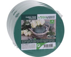 Steekschuim/oase nat - rond - D14 x H7 cm - groen - 3x stuks