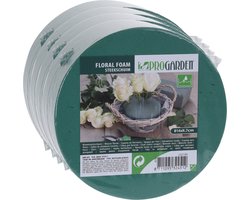 Steekschuim/oase nat - rond - D14 x H7 cm - groen - 4x stuks