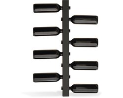 Steelful Wijnrek - Wijnrek Muur - Industrieel Wijnrek - Wijnfleshouder - Wijnhouder Wand - Metaal - Voor 8 Flessen - Zwart - Relatiegeschenk