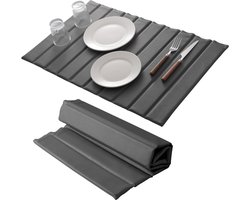 Steen-afdruipmat voor keukenaanrecht, PU-leren oppervlak, sneldrogend, antislip, kiezelgoer mat voor keuken werkblad, opvouwbare afdruipmat (donkergrijs B, 60 x 39 cm)