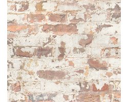 STEEN EN BETONLOOK BEHANG | industrieel - Oranje Wit Rood Grijs - A.S. Création Elements 2