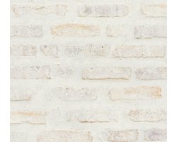 Steen tegel behang Profhome 374221-GU vliesbehang glad met natuur patroon mat wit grijs rood 5,33 m2