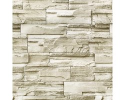 Steen Tegel Behangpapier - Zelfklevend Behang met Steenmotief - Baksteenpatroon - 3D-Effect - Geschikt voor Badkamers en Keukens - 45 X 300 cm