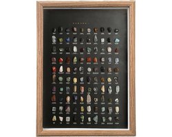 Steen Verzamelset - Minerale Collectie - Educatief Decor - 100 Echte Stenen - 32.5 cm Breed - Natuurlijk