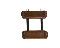 Steenmal Rek 2 Laags - Wandrek - keukenrek - kruidenrek - Hout - Wandplank - Industrieel - Eenvoudig Op te Hangen