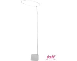 Stefano fashion - Piekstok - Hemelstaaf - Verstelbare hoogte - 150 cm tot 185 cm - vierkante voet - Wit - universele maat voor ronde sluier