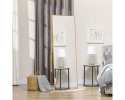 Stehender Spiegel 164×54cm – Goud, kwadratisch, minimalistisch Design mit klaren Linien – Modern en vaak einsetzbar