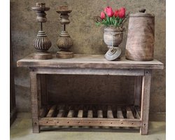 Steigerhouten bankje hal bankje gebrand voor landelijke look