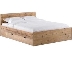 Steigerhouten bed met lade 140 cm x 200 cm