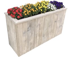 Steigerhouten plantenbak - Bloemenbak 40x25x60cm - Plantenbak voor tuin - Terras - Balkon - buiten - Handgemaakt luxe bloempot