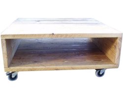 Steigerhouten salontafel Wiel - Oud steigerhout - bruin - 60x60x35h