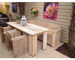 Steigerhouten tafel - 300x100x78h - bruin