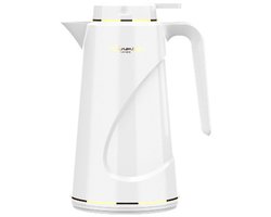 Steijnmeijer® koffiekan -Thermoskan -witte kleur - 1 Liter - Met Drukknop - Isoleerkan thermoskan