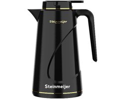 Steijnmeijer® koffiekan -Thermoskan -zwart - 1 Liter - Met Drukknop - Isoleerkan thermoskan