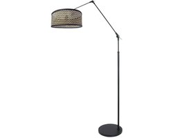 Steinhauer Booglamp Prestige Chic Zwart Bamboe Naturel/Zwart