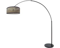 Steinhauer Booglamp Sparkled Light Zwart Bamboe Naturel/Zwart