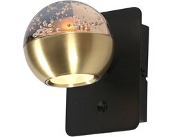 Steinhauer Exclusive - wandlamp - BELLUNO - messing - glas metaal - bedlampje - LED - 4588ME