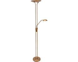 Steinhauer Olet - Klassieke LED Dimbare Vloerlamp | Staande Lamp met Dimmer met leeslamp - 1 lichts - H 1800 mm - Brons - Woonkamer | Slaapkamer