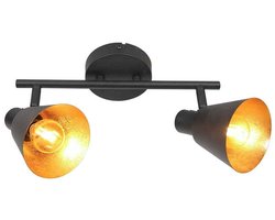 Steinhauer Plafondlamp Oeroe zwart met goud 2-lichts - 4114ZW