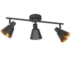 Steinhauer Plafondlamp Oeroe zwart met goud 3-lichts - 4115ZW