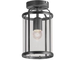 Steinhauer plafonniere Pimpernel - zwart - metaal - 16 cm - E27 fitting - 5973ZW