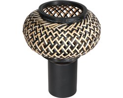 Steinhauer - tafellamp - Bloeba - naturel zwart - bamboe metaal - nachtkastlamp - E27 - 4498ZW