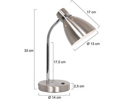 Steinhauer tafellamp Spring - staal - metaal - 14 cm - E27 fitting - 3391ST