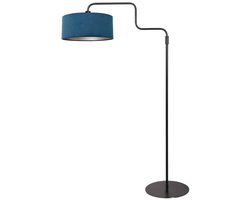 Steinhauer - vloerlamp - Bloeba - blauw zwart - metaal velours stof - Ø 40cm - E27 - 4169ZW