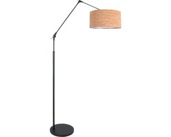 Steinhauer - vloerlamp - Prestige Chic - naturel zwart - metaal textiel - booglamp - E27 - 4349ZW