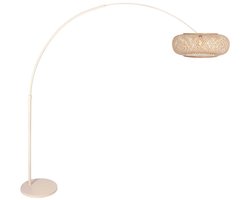 Steinhauer - vloerlamp - Sparkled Light - beige naturel - bamboe metaal - booglamp - E27 - 4319CR