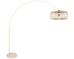Steinhauer - vloerlamp - Sparkled Light - beige naturel - bamboe metaal - booglamp - E27 - 4320CR