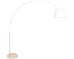 Steinhauer - vloerlamp - Sparkled Light - beige wit - linnen metaal - booglamp - E27 - 4312CR