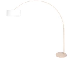 Steinhauer - vloerlamp - Sparkled Light - beige wit - linnen metaal - booglamp - E27 - 4316CR