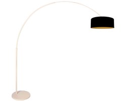 Steinhauer - vloerlamp - Sparkled Light - beige zwart - linnen metaal - booglamp - E27 - 4317CR