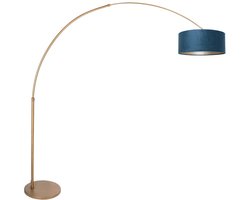 Steinhauer - vloerlamp - Sparkled Light - blauw brons - metaal velours stof - booglamp - E27 - 4307BR