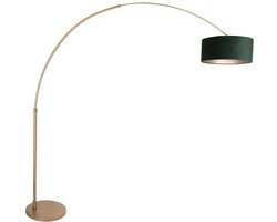 Steinhauer - vloerlamp - Sparkled Light - brons groen - metaal velours stof - booglamp - E27 - 4305BR