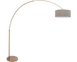 Steinhauer - vloerlamp - Sparkled Light - brons - metaal textiel - booglamp - E27 - 4904BR