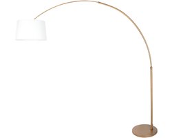 Steinhauer - vloerlamp - Sparkled Light - brons wit - linnen metaal - booglamp - E27 - 4299BR