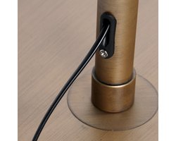 Steinhauer - vloerlamp - Sparkled Light - brons wit - linnen metaal - booglamp - E27 - 4304BR