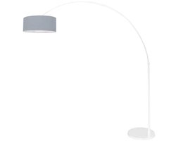 Steinhauer - vloerlamp - Sparkled Light - wit - linnen metaal - booglamp - E27 - 3928W