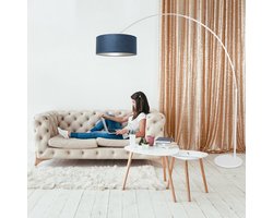 Steinhauer - vloerlamp - Sparkled Light - wit - metaal velours stof - booglamp - E27 - 7174W